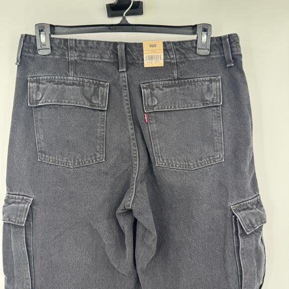 NWT Levi's '94 Women's Mid Rise Baggy Black Cargo Dark Denim Jeans Pants Size 31 - Picture 7 of 14